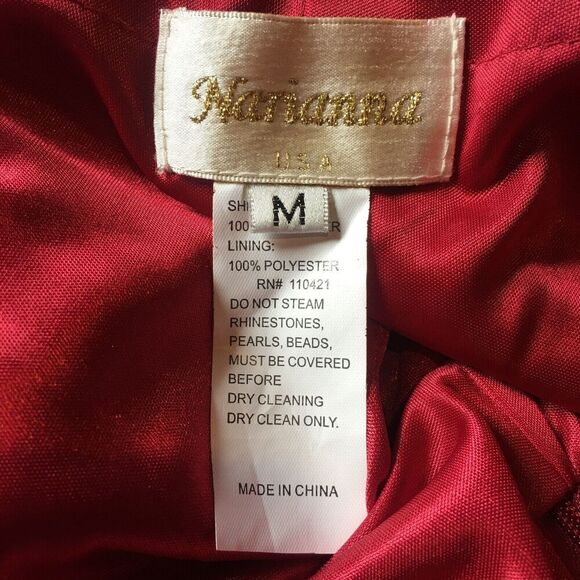 NOX NARIANNA Maroon Red Halter Rhinestone Prom Wedding Bridesmaid Formal Dress M - Picture 6 of 9